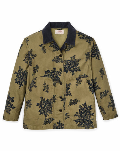 Women Filson Women's Canvas Barn Coat - Olive / Floral Print
