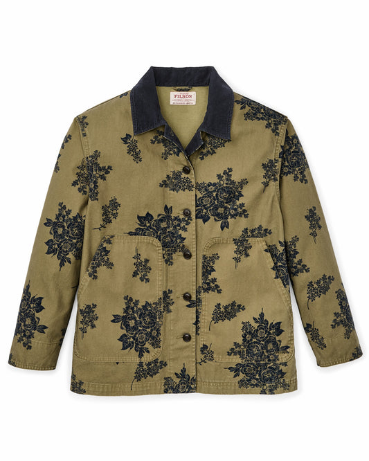 Women Filson Women's Canvas Barn Coat - Olive / Floral Print