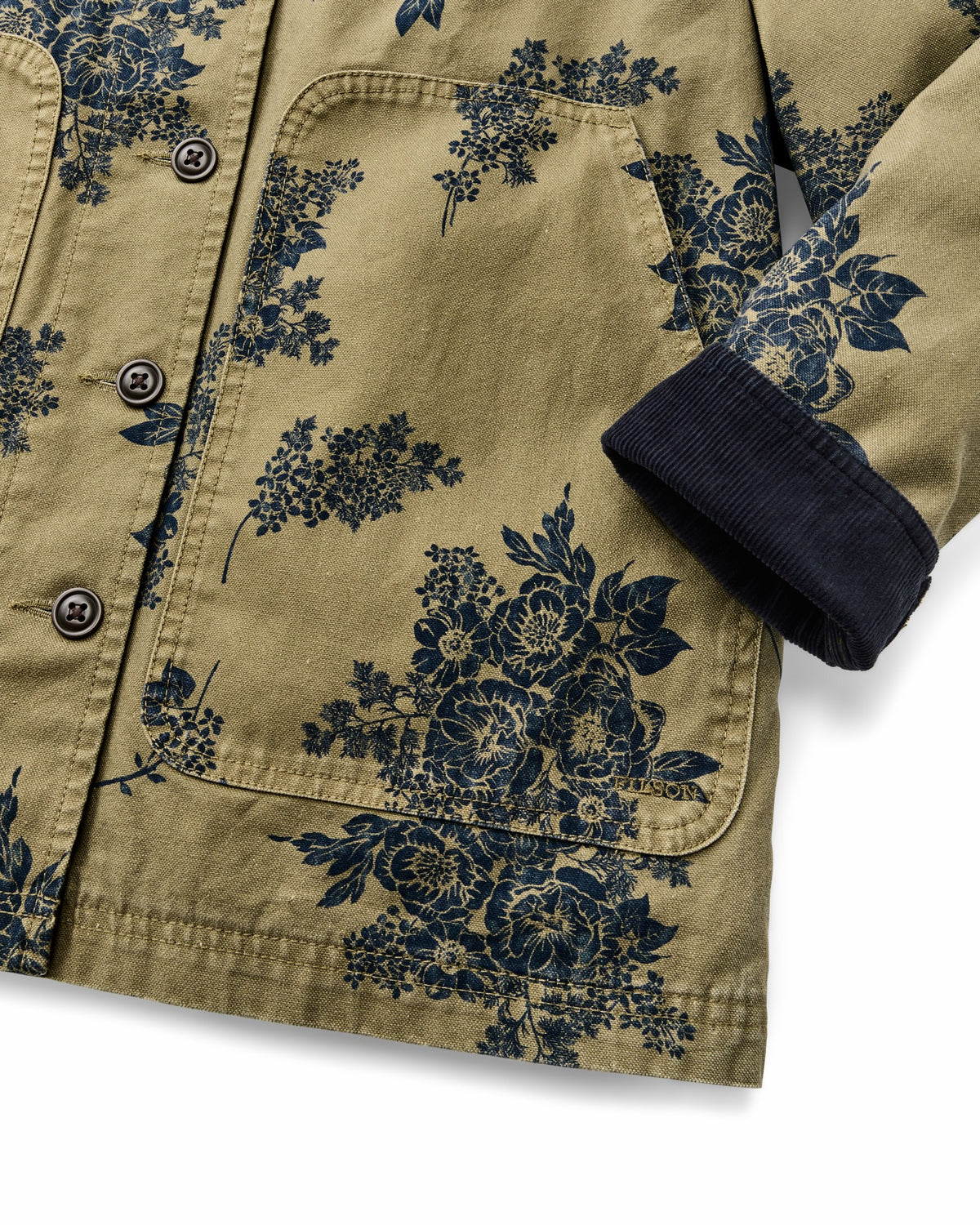 Women Filson Women's Canvas Barn Coat - Olive / Floral Print
