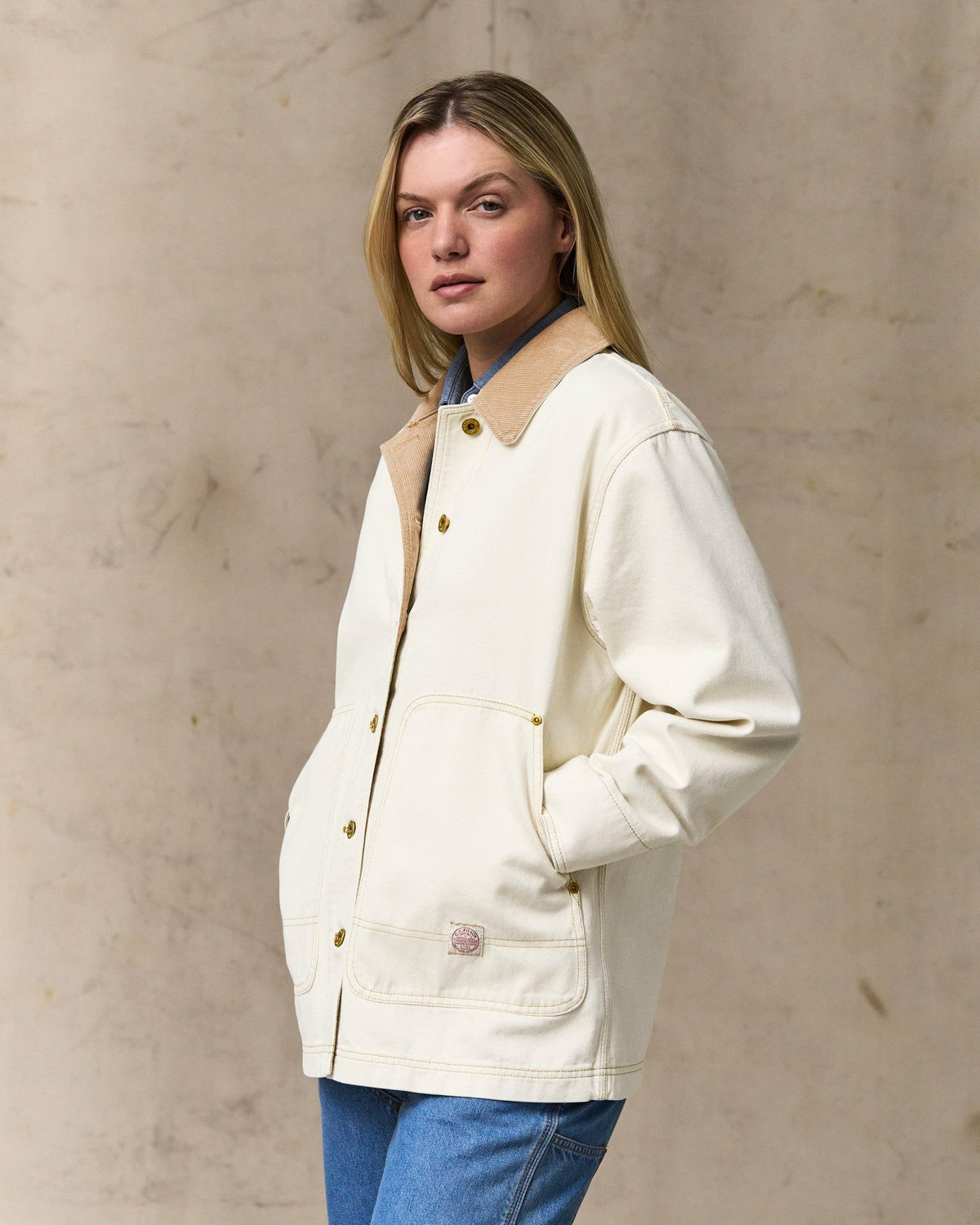 Women Filson Women's 11-oz. Denim Barn Coat - Natural Seed