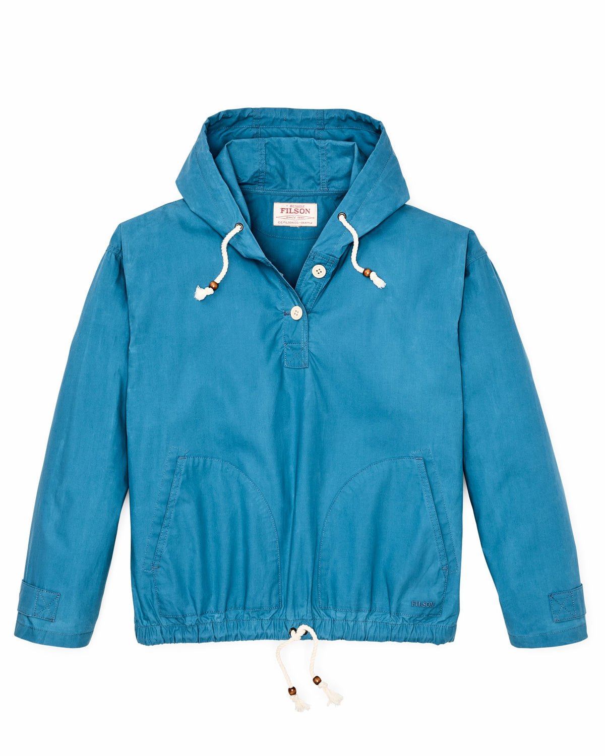 Women Filson Women's Dry Wax Hooded Popover - Marine Blue