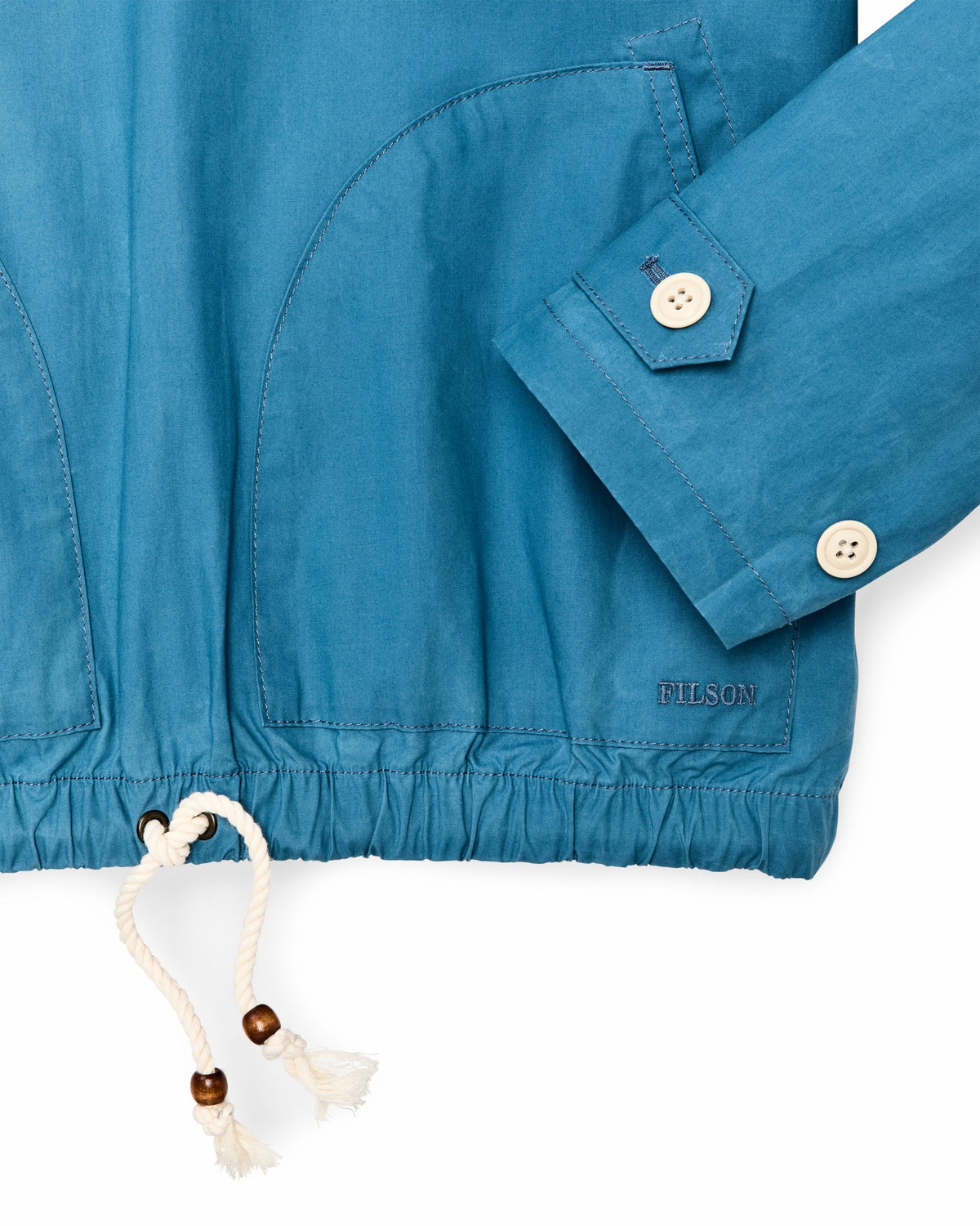 Women Filson Women's Dry Wax Hooded Popover - Marine Blue