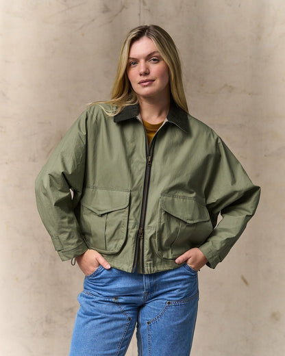 Women Filson Women's Dry Wax Short Work Jacket - Slate Olive