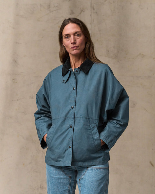 Women Filson Women's Harbor Front Waxed Jacket - Navy