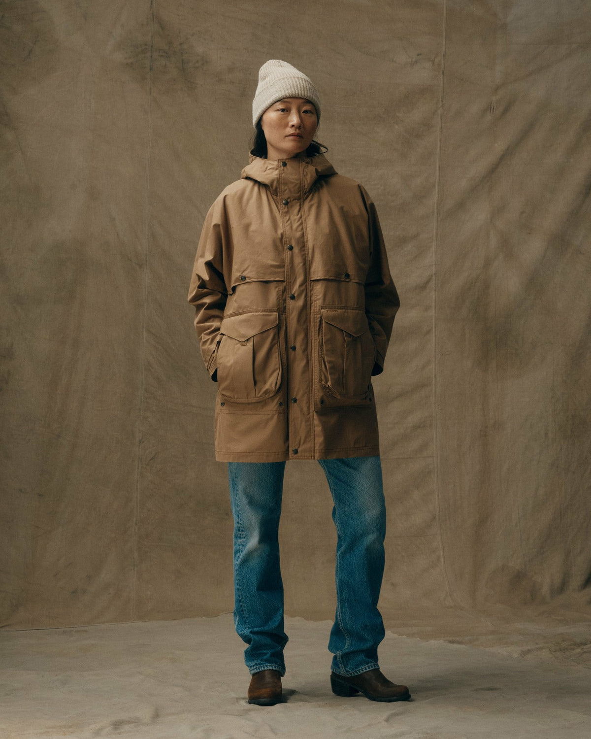 Women Filson Women's Aviator Cloth Long Raincoat