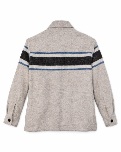 Women Filson Women's Wool Overshirt - Gray / Black Blanket Stripe