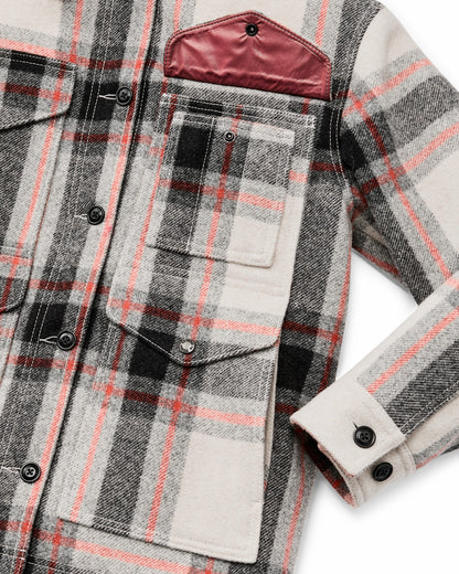 Women Filson Women's Mackinaw Wool Shearling Cruiser Jacket - Cream / Red / Black Plaid