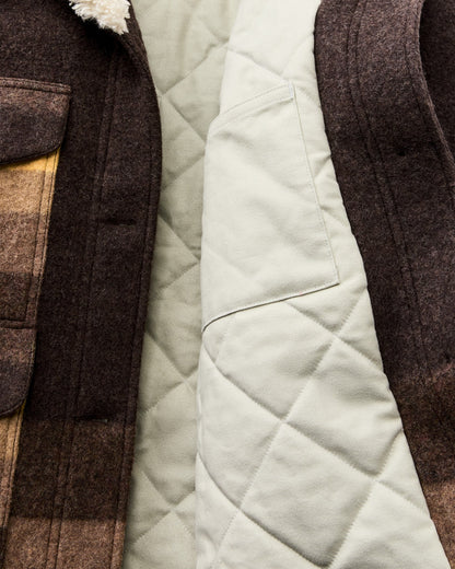 Women Filson Women's Kodiak Shawl Collar Coat - Brown / Yellow Stripe