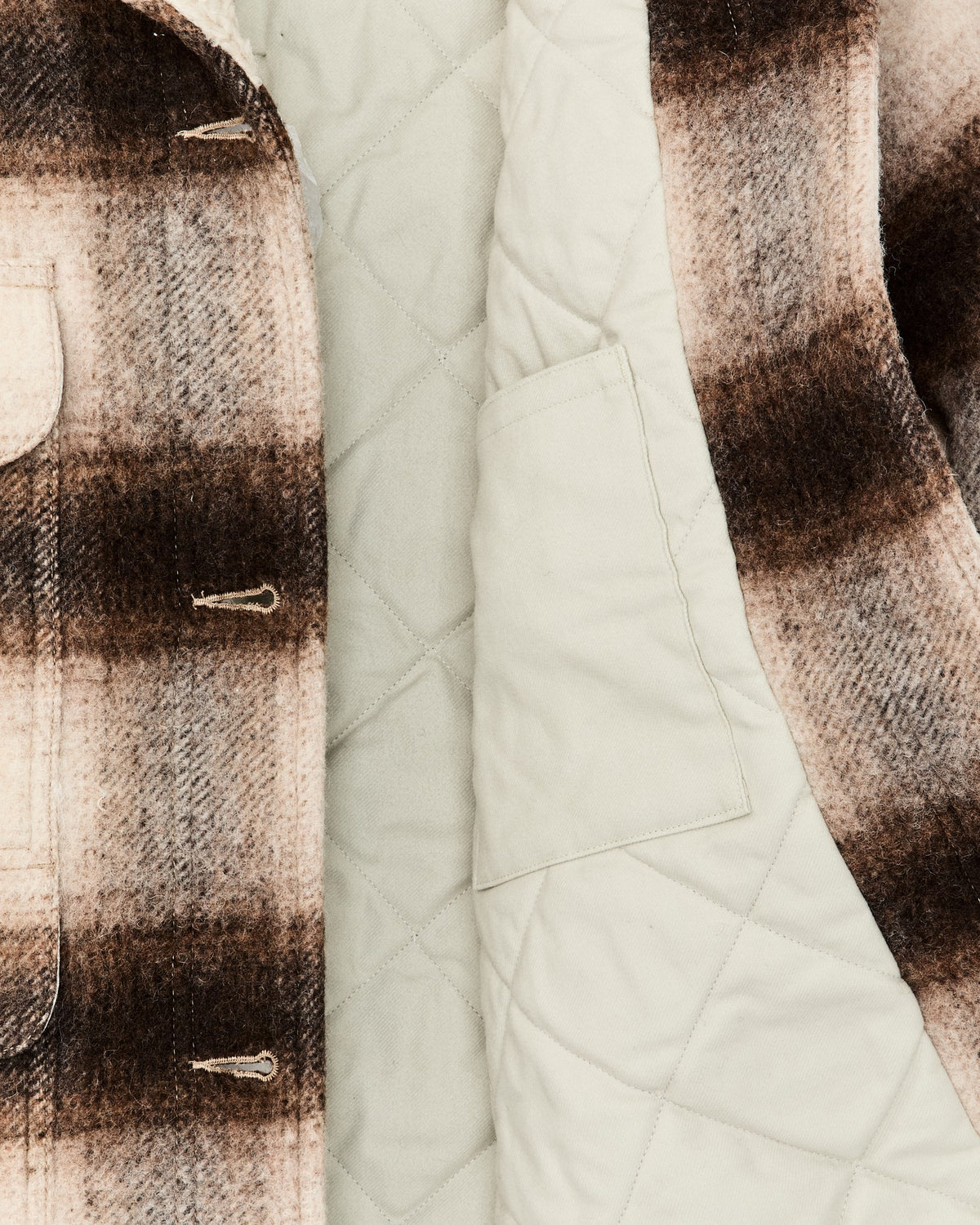 Women Filson Women's Kodiak Shawl Collar Coat - Cream / Brown Shadow Plaid