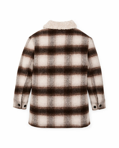 Women Filson Women's Kodiak Shawl Collar Coat - Cream / Brown Shadow Plaid