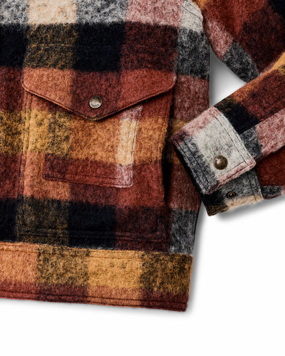 Women Filson Women's Blanket Wool Heritage Jacket - Red / Orange / Black Plaid