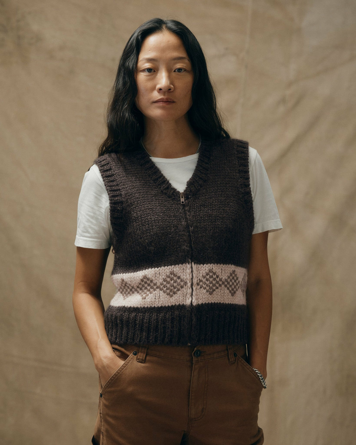 Women Filson Women's Wool Vest - Dark Brown
