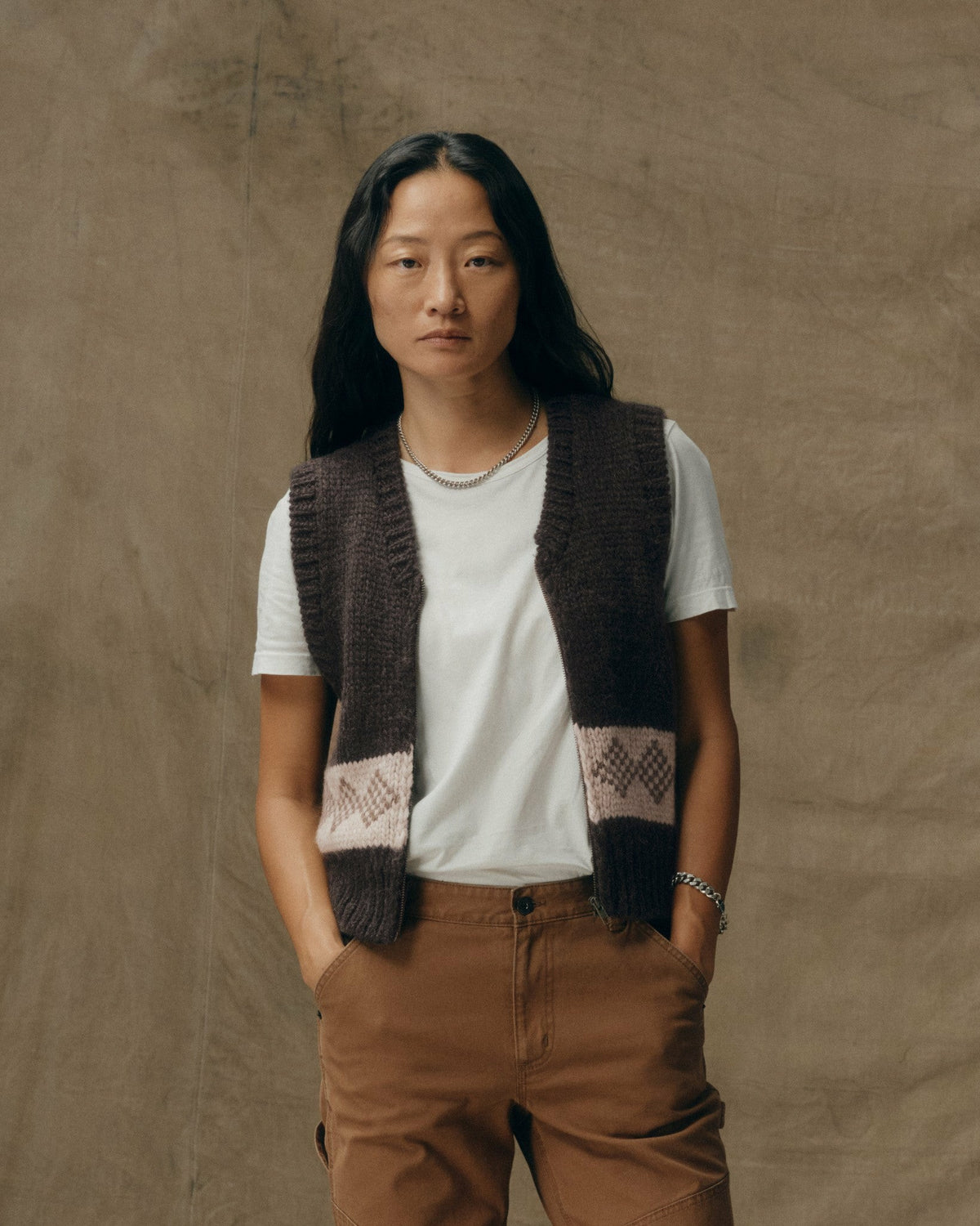 Women Filson Women's Wool Vest - Dark Brown