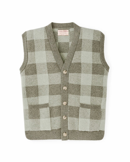 Women Filson Women's Wool Cardigan Vest - Olive Check