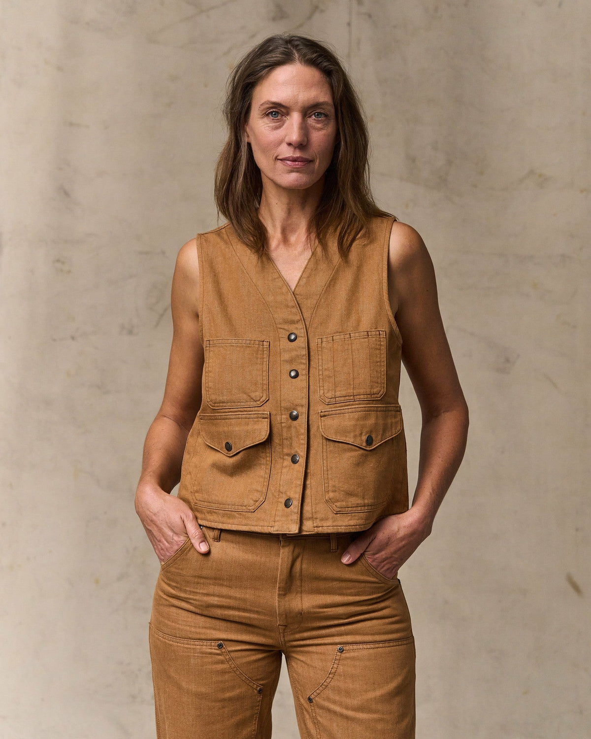 Women Filson Women's Archive Cruiser Vest - Harvest Tan