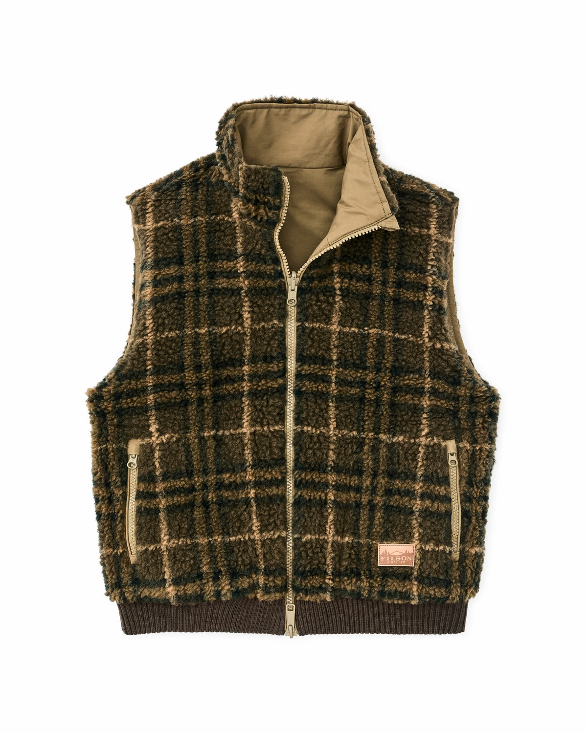 Women Filson Women's Reversible Woolly Fleece Vest - Tan