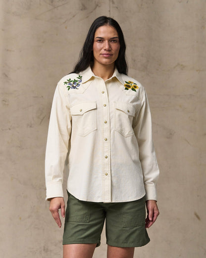 Women Filson Women's Embroidered Western Shirt - Natural Seed