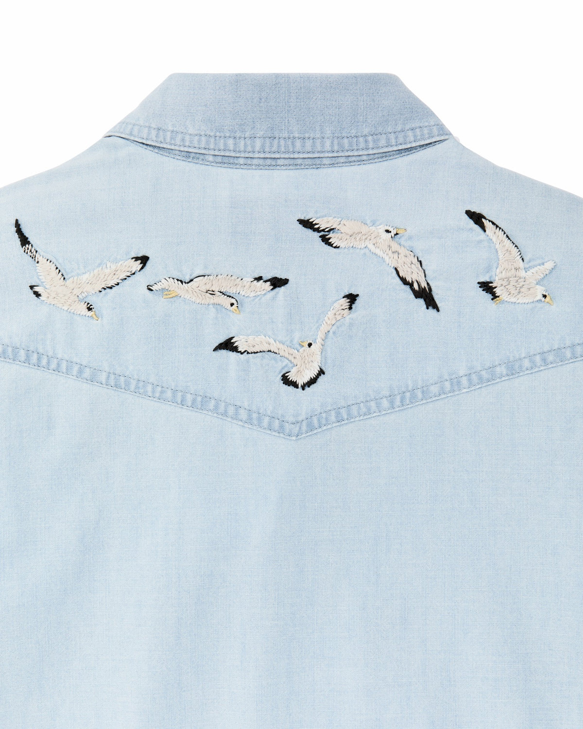 Women Filson Women's Embroidered Western Shirt - Light Indigo