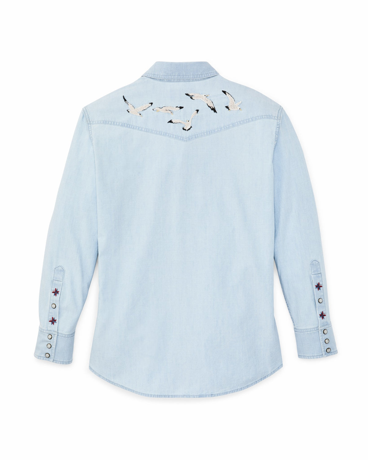 Women Filson Women's Embroidered Western Shirt - Light Indigo