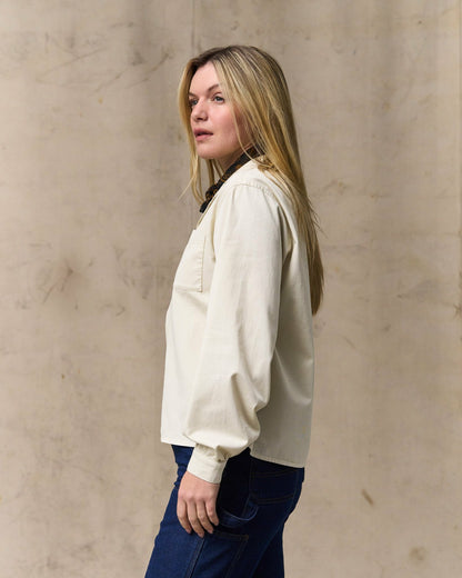 Women Filson Women's Long Sleeve Twill Camp Shirt - Cream