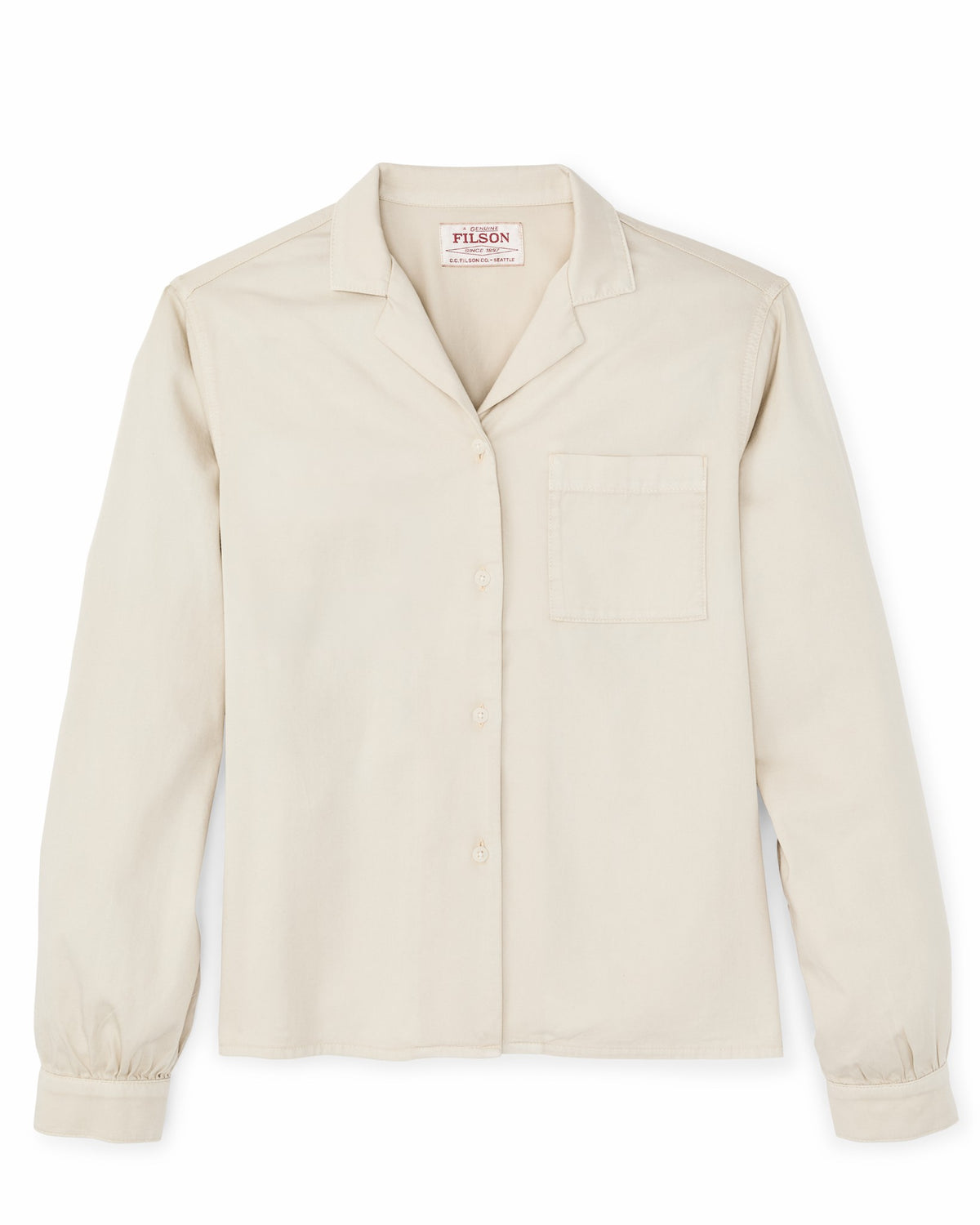 Women Filson Women's Long Sleeve Twill Camp Shirt - Cream