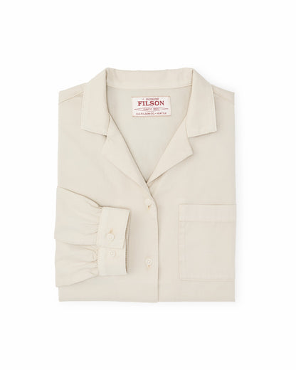 Women Filson Women's Long Sleeve Twill Camp Shirt - Cream