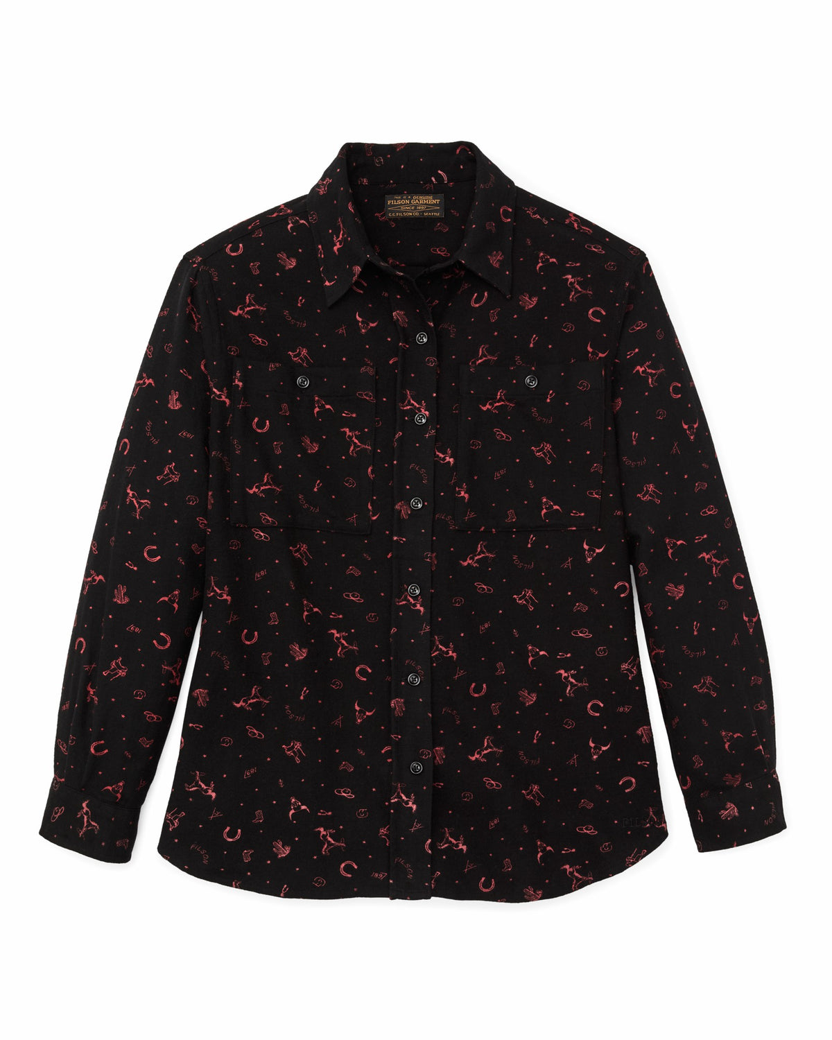 Women Filson The Women's Rangeland Flannel Shirt - Black / Red Western