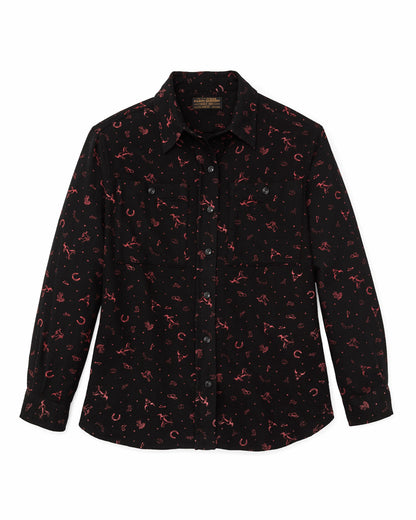 Women Filson The Women's Rangeland Flannel Shirt - Black / Red Western