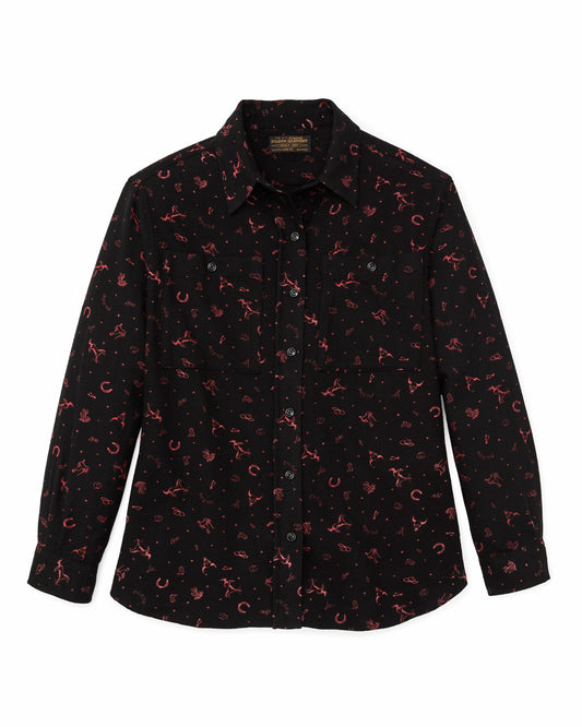 Women Filson The Women's Rangeland Flannel Shirt - Black / Red Western