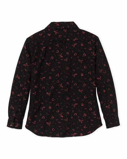 Women Filson The Women's Rangeland Flannel Shirt - Black / Red Western