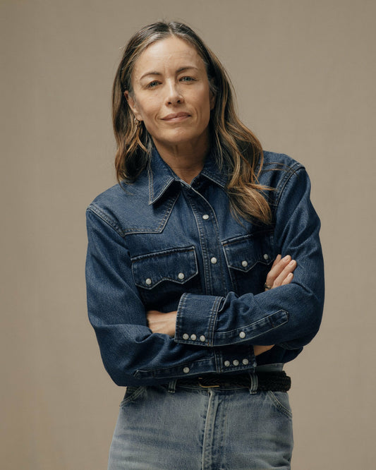 Women Filson Women's Denim Western Shirt - Medium Indigo