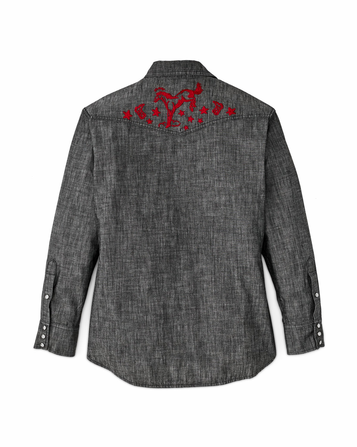 Women Filson Women's Embroidered Western Shirt - Black Chambray / Western