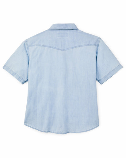 Women Filson Women's Short Sleeve Chambray Western Shirt - Light Indigo