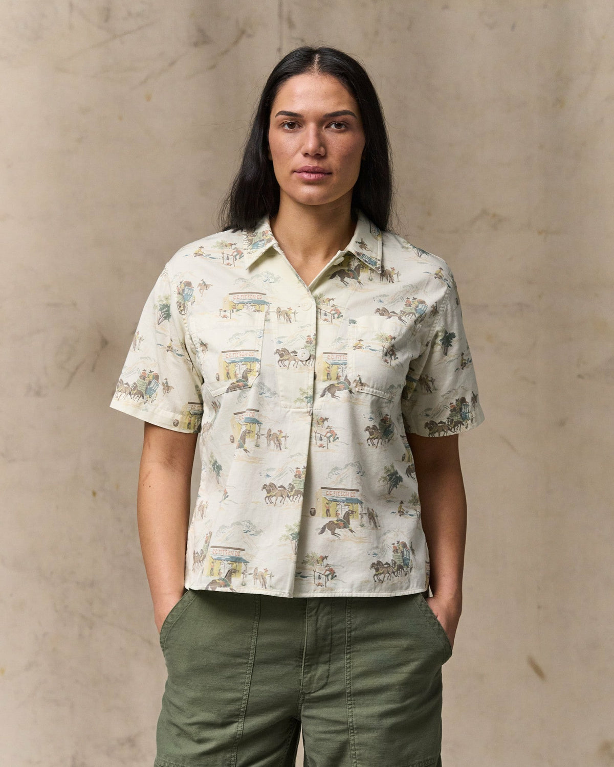 Women Filson Women's Twill Popover Shirt - Desert Natural Print