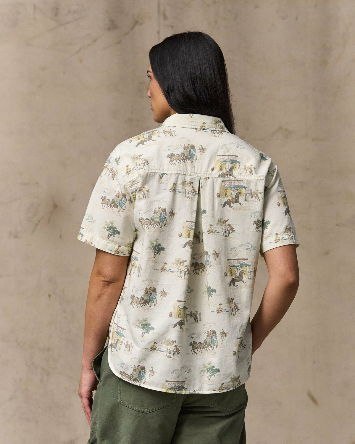 Women Filson Women's Twill Popover Shirt - Desert Natural Print