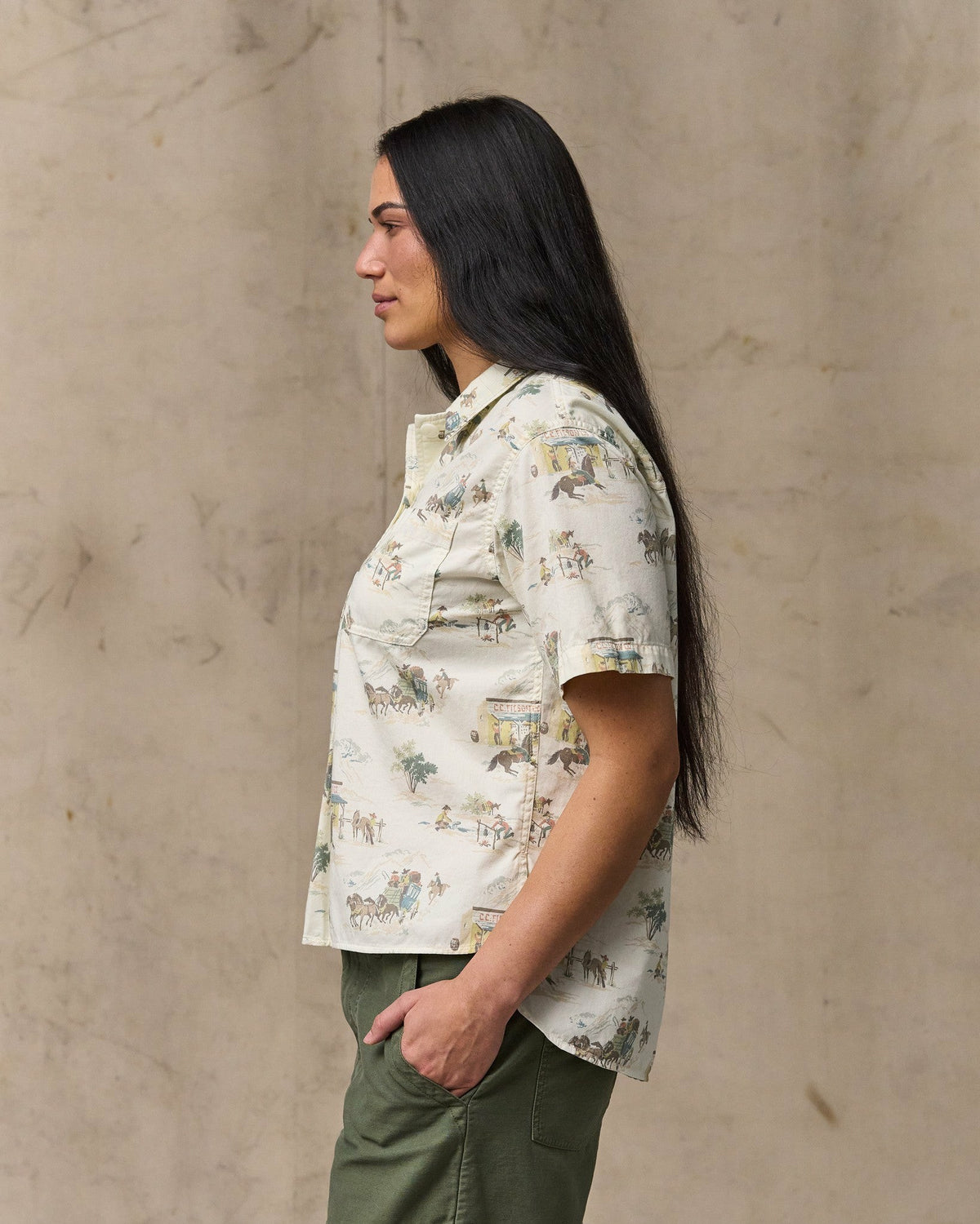 Women Filson Women's Twill Popover Shirt - Desert Natural Print