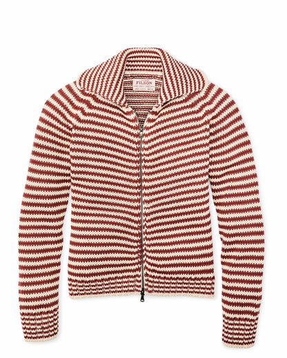 Women Filson Women's Cotton Full-zip Cardigan - Brick / Sand Stripe