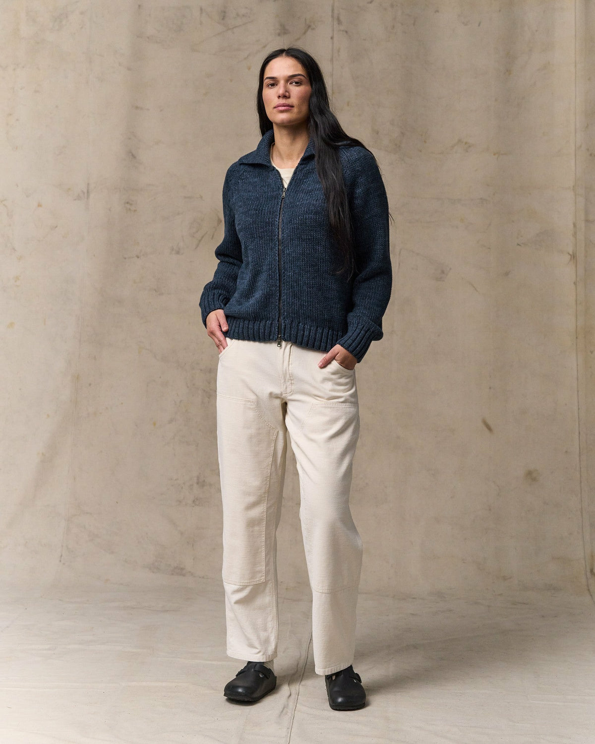 Women Filson Women's Cotton Full-zip Cardigan - Navy / Marl