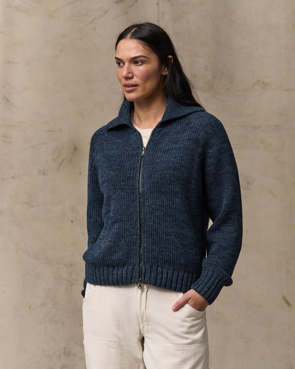 Women Filson Women's Cotton Full-zip Cardigan - Navy / Marl