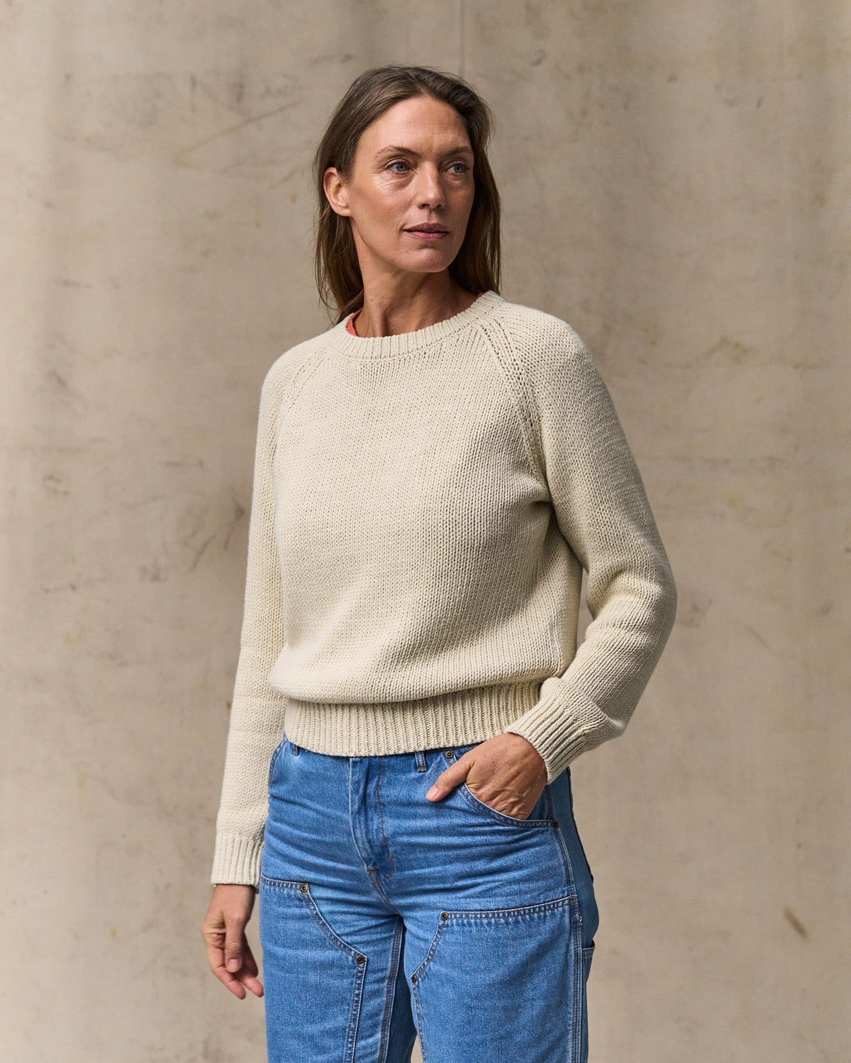 Women Filson Women's Cotton Crewneck Sweater - Natural
