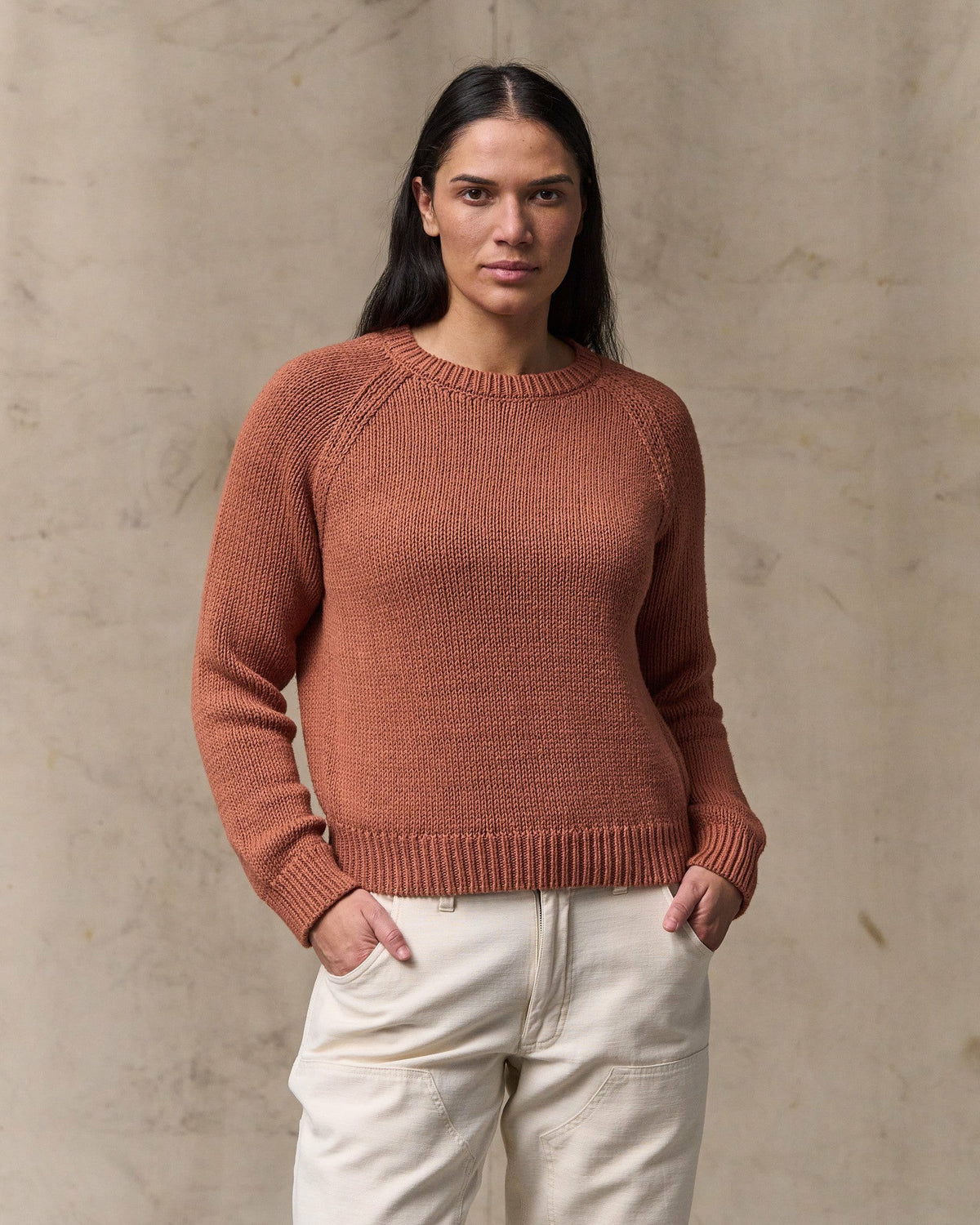 Women Filson Women's Cotton Crewneck Sweater - Copper Brown