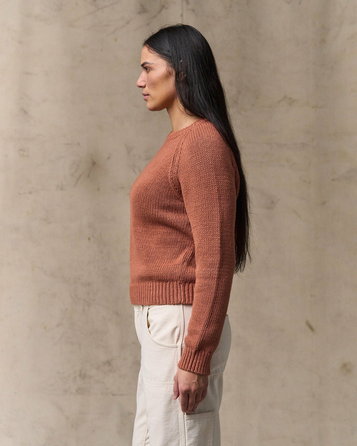 Women Filson Women's Cotton Crewneck Sweater - Copper Brown