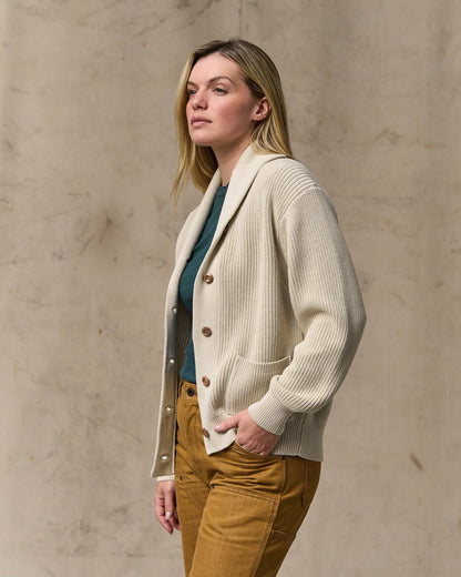 Women Filson Women's Cotton Shawl Neck Cardigan - Natural