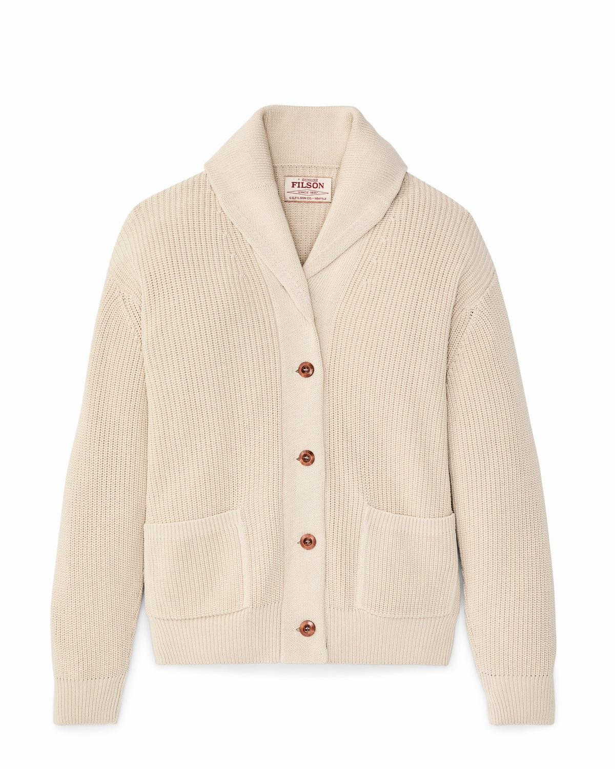 Women Filson Women's Cotton Shawl Neck Cardigan - Natural
