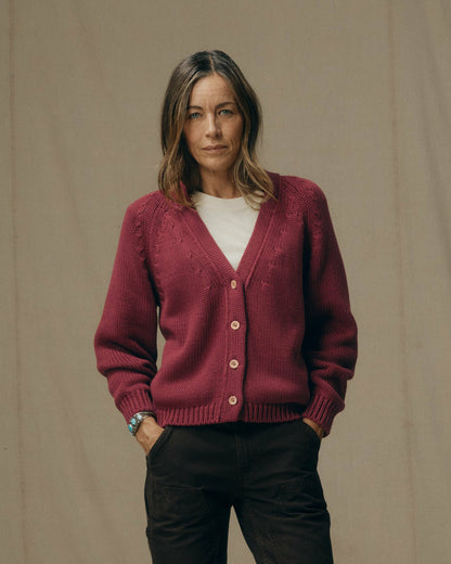 Women Filson Women's Rustic Cotton Cardigan - Burgundy