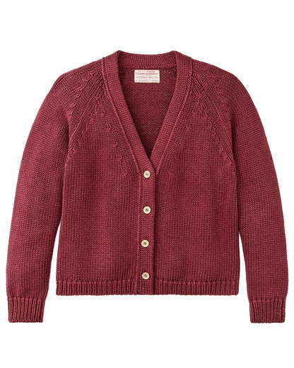 Women Filson Women's Rustic Cotton Cardigan - Burgundy