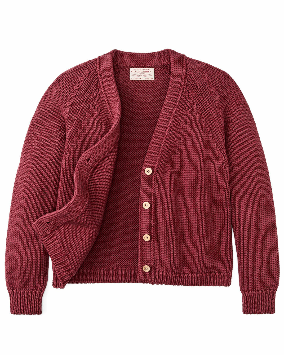 Women Filson Women's Rustic Cotton Cardigan - Burgundy