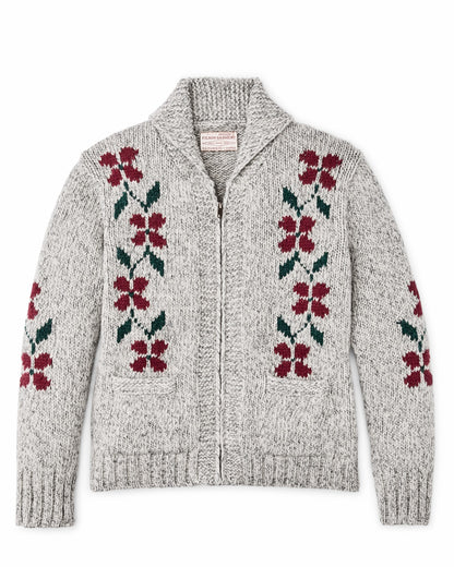 Women Filson Women's Zippered Wool Sweater - Gray / Flower