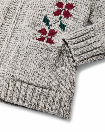 Women Filson Women's Zippered Wool Sweater - Gray / Flower