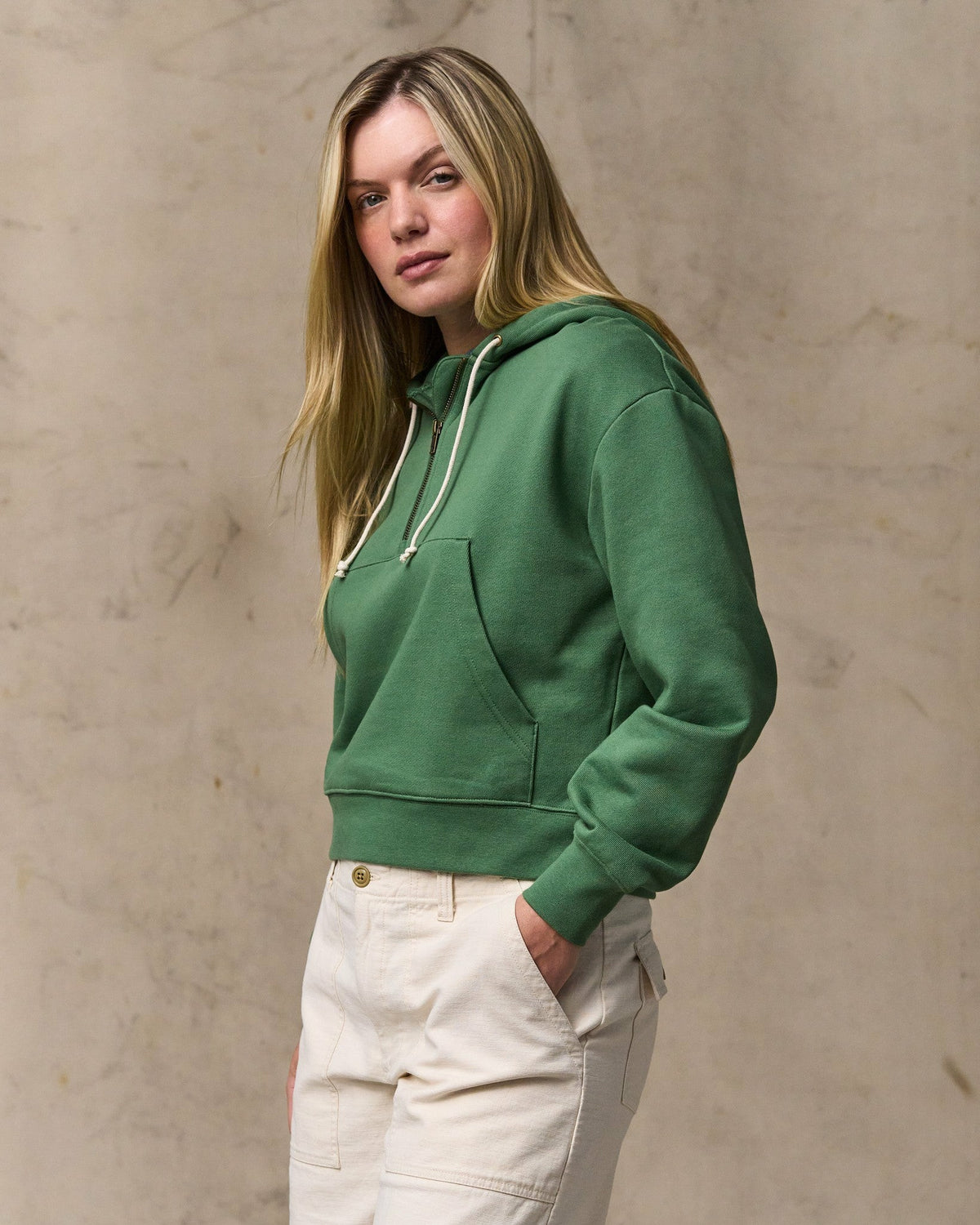 Women Filson Women's French Terry Half-zip Hoodie - Light Forest